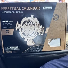 Perpetual Calendar Puzzle ROKR 3D Wooden Puzzles DIY Mechanical Craft Kit LK201