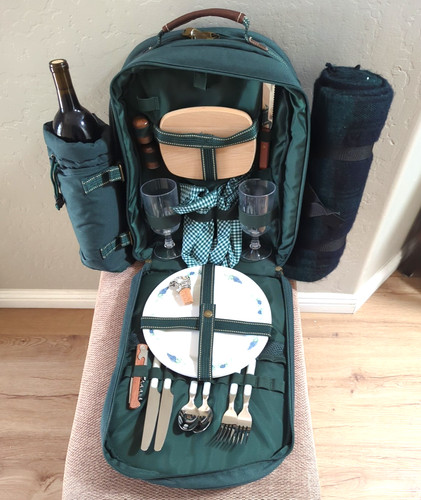 Picnic at Ascot Deluxe Picnic Backpack Cooler &Blanket for 2