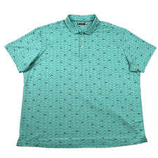 Cremieux Performance Shirt Mens 3xb Golf Polo Carts All Over Print Greens Flags