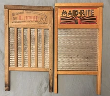 2 -Vintage National No. 701 Memphis & Maid-Rite No 2072 Washboards