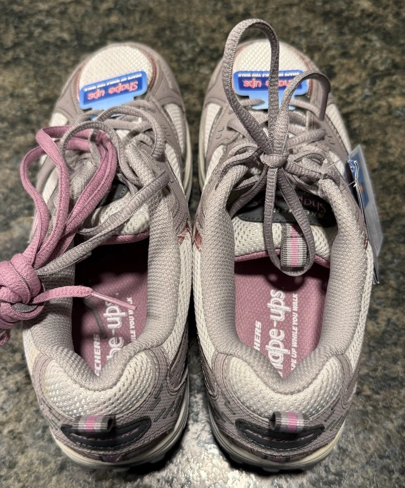 Nuevos zapatos SKECHERS Shape Ups 11806 para mujer para caminar tonificar rosa gris talla 8,5 Foto 4 de 4