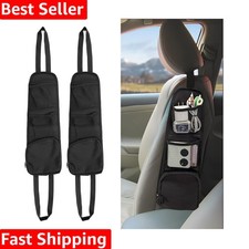 2PCS Car Seat Storage Hanging Bag, Multi-Pocket Seat Side Organizer, Multifun...