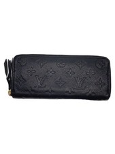 Louis Vuitton Long Wallet Portefeuille Clemence Monogram Empreinte Blk Used