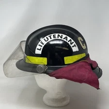 VINTAGE Racine Fire Dept Firefighter Helmet Cairns Chiefs Aid Lieutenant