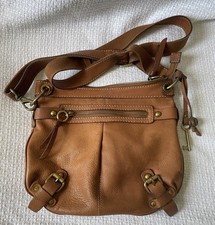 FOSSIL Tan Leather Boho Crossbody Purse Bag-VERY NICE