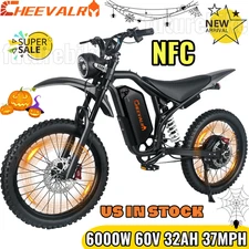 6000W Electric Dirt Bike E-Mountainbike 60V 32AH 37MPH NFC Adult Off-road Ebike