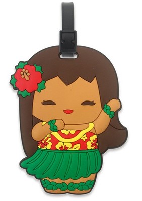 Hawaiian Hula Girl Luggage ID Bag Tags Aloha Hawaii Isle Gift Travel Accessories