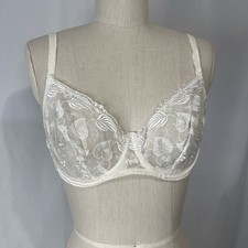 Vintage Christian Dior Intimates Floral Lace Bra 36C Coquette Lingerie Cream