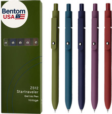 Gel Pens, 5 Pcs 0.5Mm Black Ink Pens Fine Point Smooth Writing Pens with Silicon