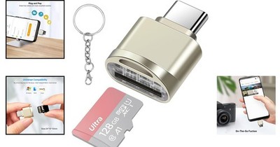 USB-C Kartenleser silber - kompakt und praktisch für schnelle Übertragungen
