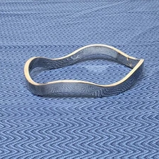 Solid Sterling Silver 925 Wavy Hinged Bangle Bracelet ~ 23.2 g