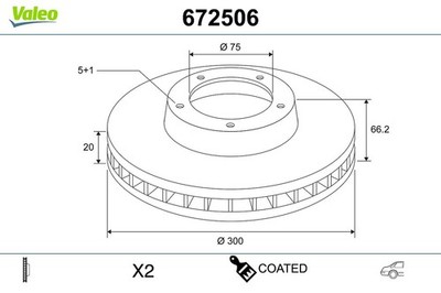 2x Bremsscheibe COATED VALEO 672506 für E90 E81 X1 E91 BMW E84 E87 3er Touring