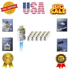 25-Pack Listed Cat6 RJ45 Pass Through Connector, 10Gbps Shielded Ethernet Mo...