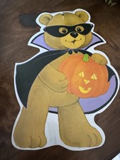 Eureka HALLOWEEN Die Cut Decoration Bear Mask Cape Costume Jack O Lantern Vtg