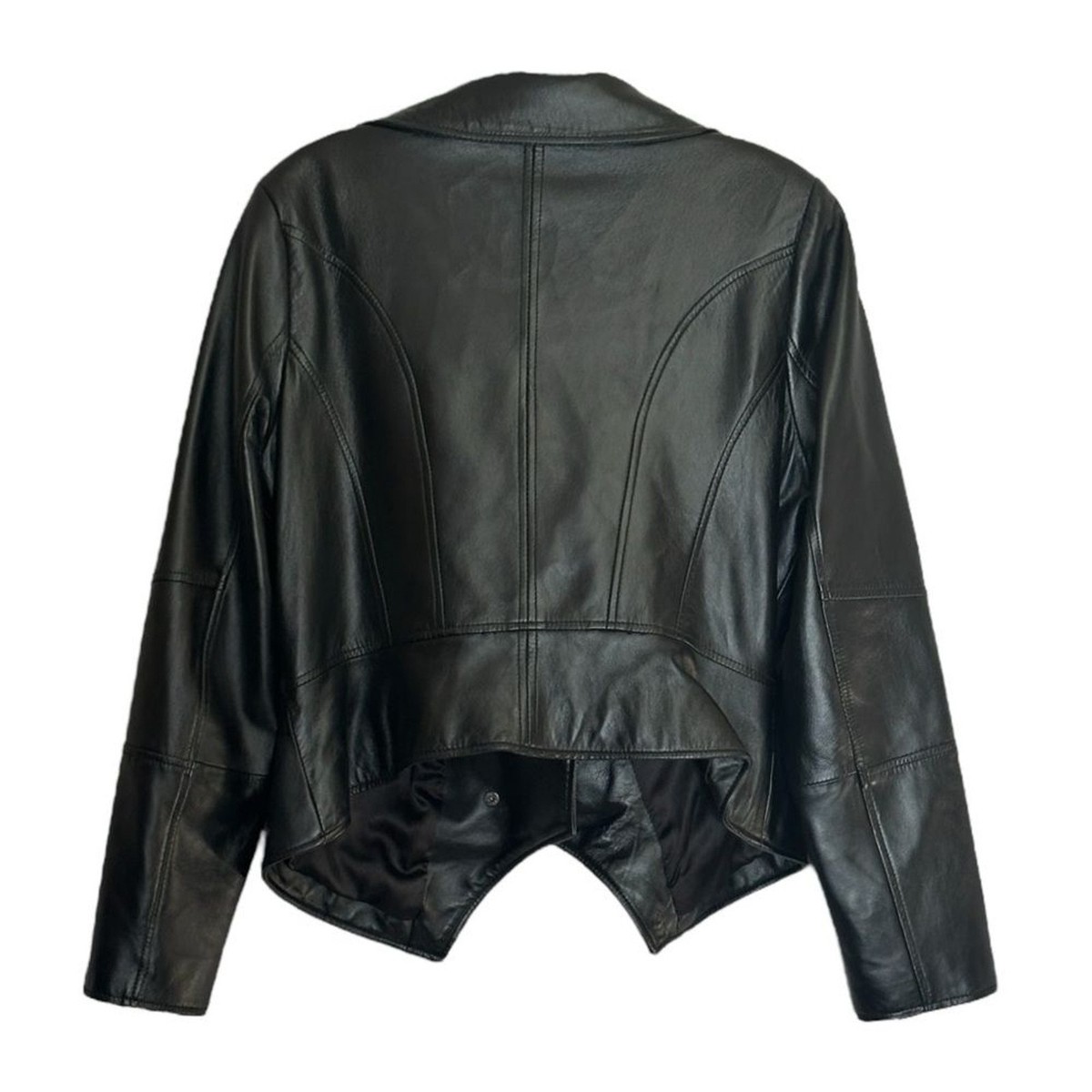 G.I.L.I. Genuine Leather Moto Jacket Black Asymmetrical Zip Size