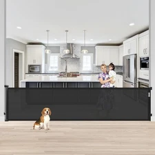 105" W X 35"H Retractable Baby Gate, Indoor Outdoor, Adjustable Mesh-for Stairs