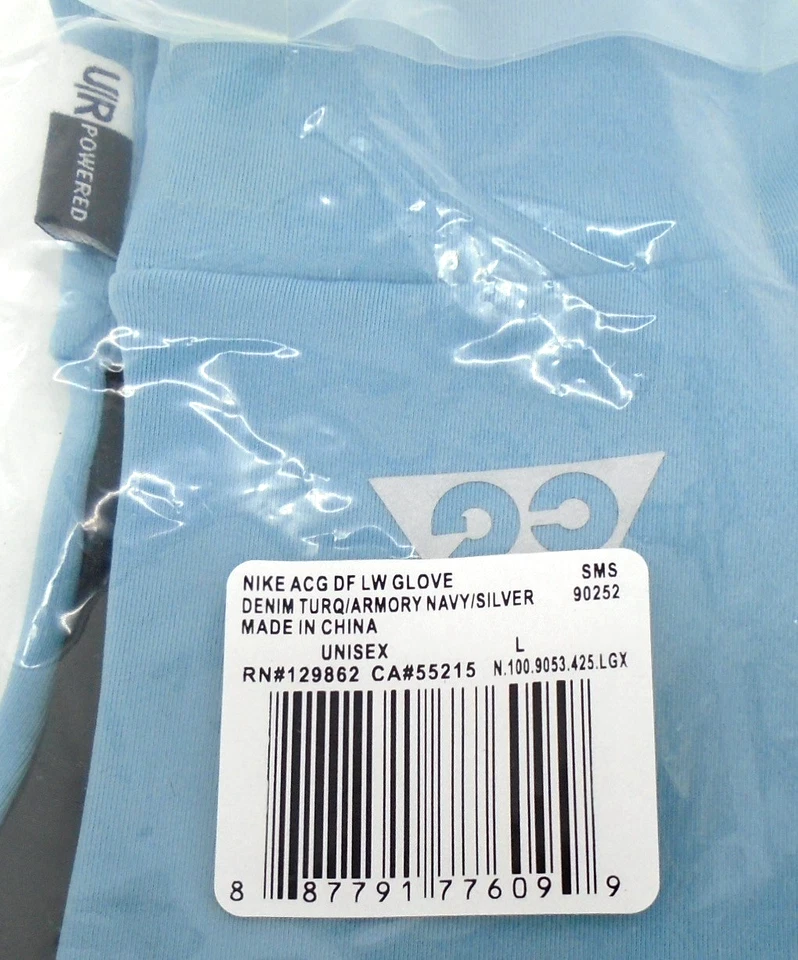 Nike ACG DRI-FIT Lightweight Gloves Adult Large Denim Turquoise/Armory/Silver - Image 4 of 4
