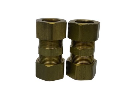 2 NOS Parker 3/4  x 3/4  Tube OD Union Connector Compression Fittings 62C-12