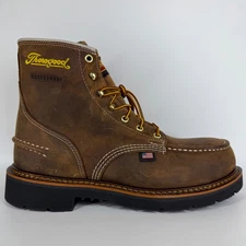 Thorogood 804-3696 Boots Mens Size 8.5 2E Waterproof Toe Saftey Toe Work USA 6"