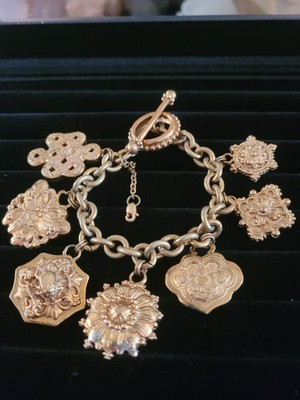 Vintage Stephen Dweck Heavy Bronze Charm Bracelet Orig. Retail $590