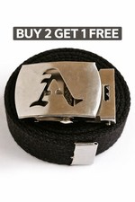 Old English Canvas Web Military belt  Buckle 72 Inch A-Z, Buy 2 Get 1 Free
