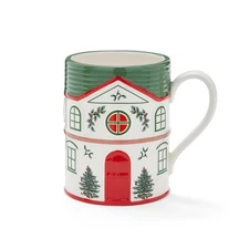 Spode Christmas 14oz Green Village Mug - Winter Coffee Cup Holiday Drinkware