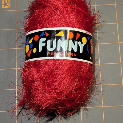 SANDNES GARN FUNNY PELSGARN EYELASH YARN #4517  RED COMBINE SHIPPING
