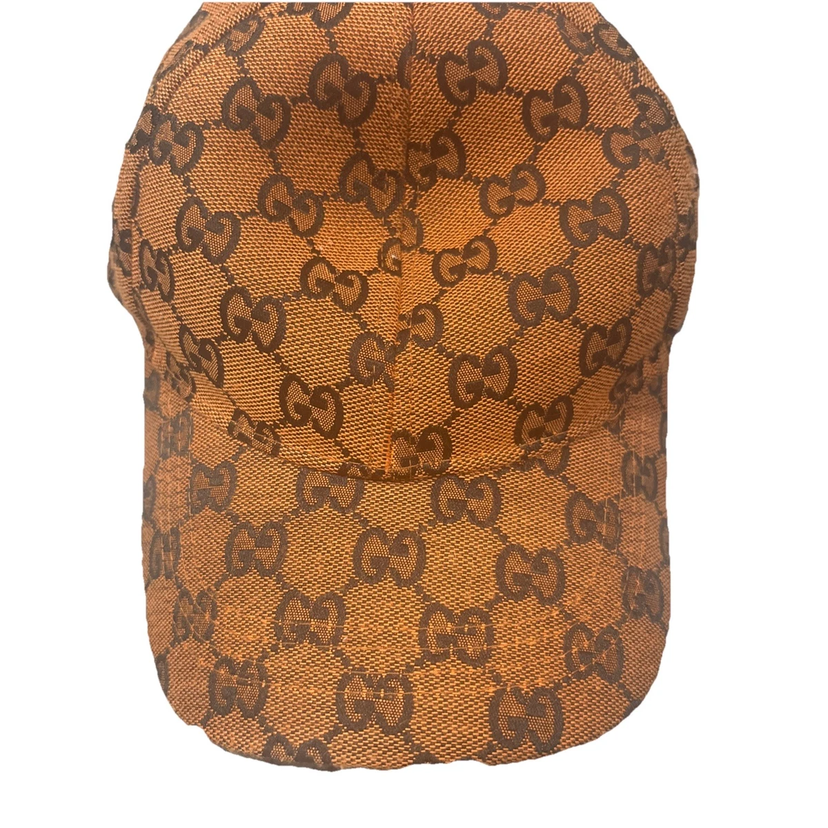 NWT- Gucci Tan Brown GG Monogram Baseball Cap with Leather Logo Patch Gucci GG Monogram Patch Logo 25 Baseball Hat M Beige 1315716  main image 4