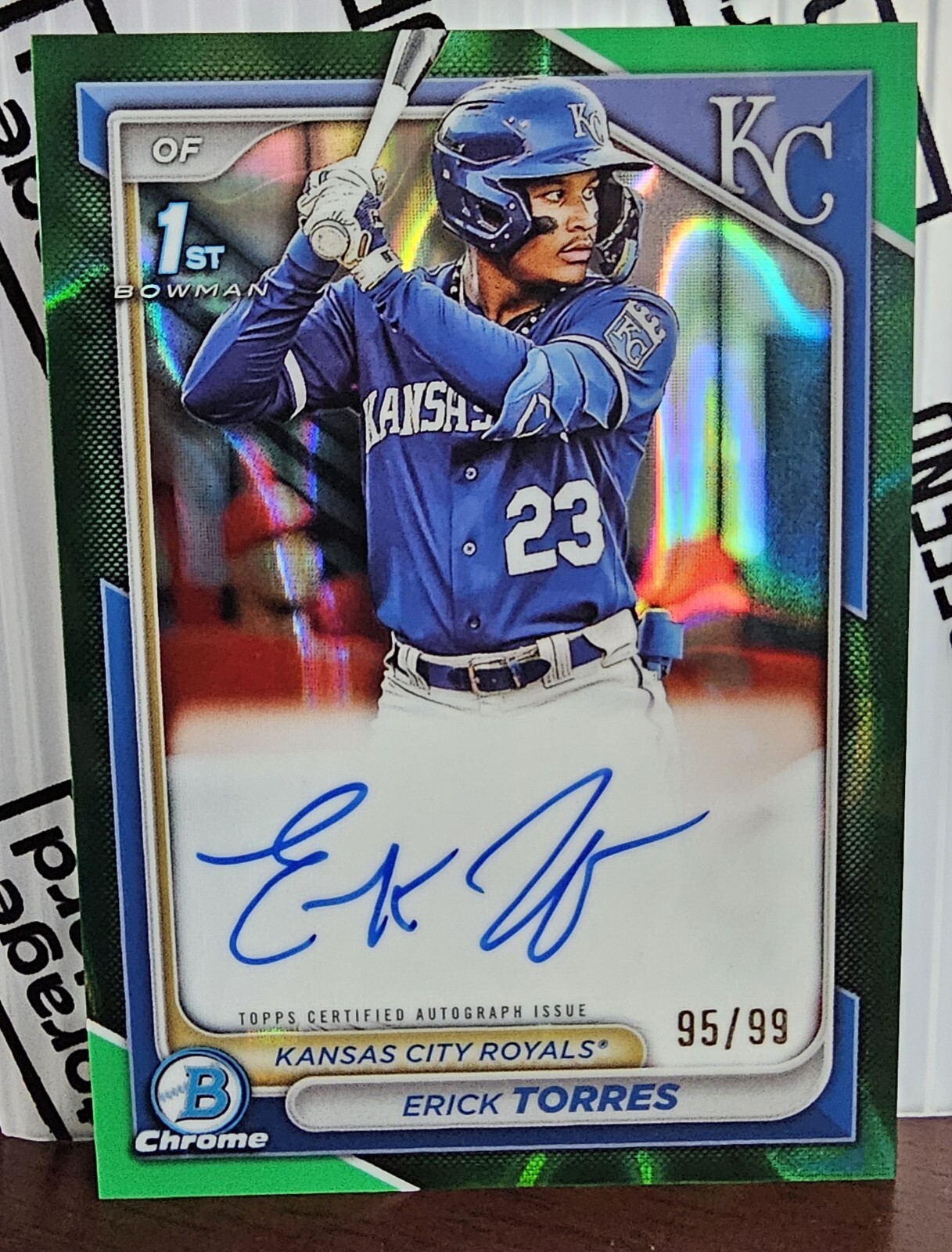 2024 Bowman Chrome Erick Torres 1st Green Refractor Auto /99 CPA-ET