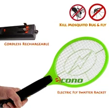 Rechargeable Electric Bug Zapper Cordless Mosquito Insect Fly Swatter Racket Big