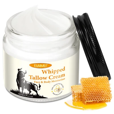 NBXINSLF Beef Tallow for Skin, Tallow and Honey Balm, Natural Whipped Tallow Cream