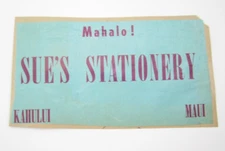 Vintage Mahalo Sue's Stationary Kahulu Maui Hawaii Ephemera (Z4)