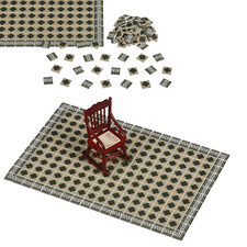 Dollhouse tile floor Miniature flooring 1:12 scale Small square tiles
