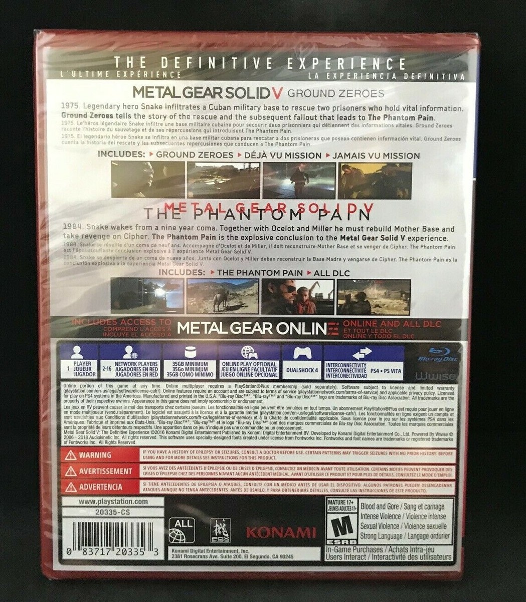 Metal Gear Solid V The Definitive Experience (PS4 / PlayStation 4