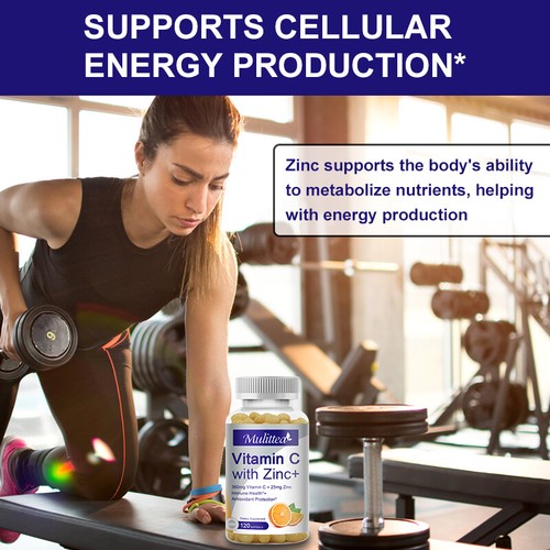 Vitamin C Capsules 360Mg with Zinc Powerful Immune Support Antioxident 60/120PC - Picture 10 of 13