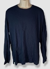 Lacoste Men's Blue Solid Long-Sleeve Pajama T-Shirt Top Size L