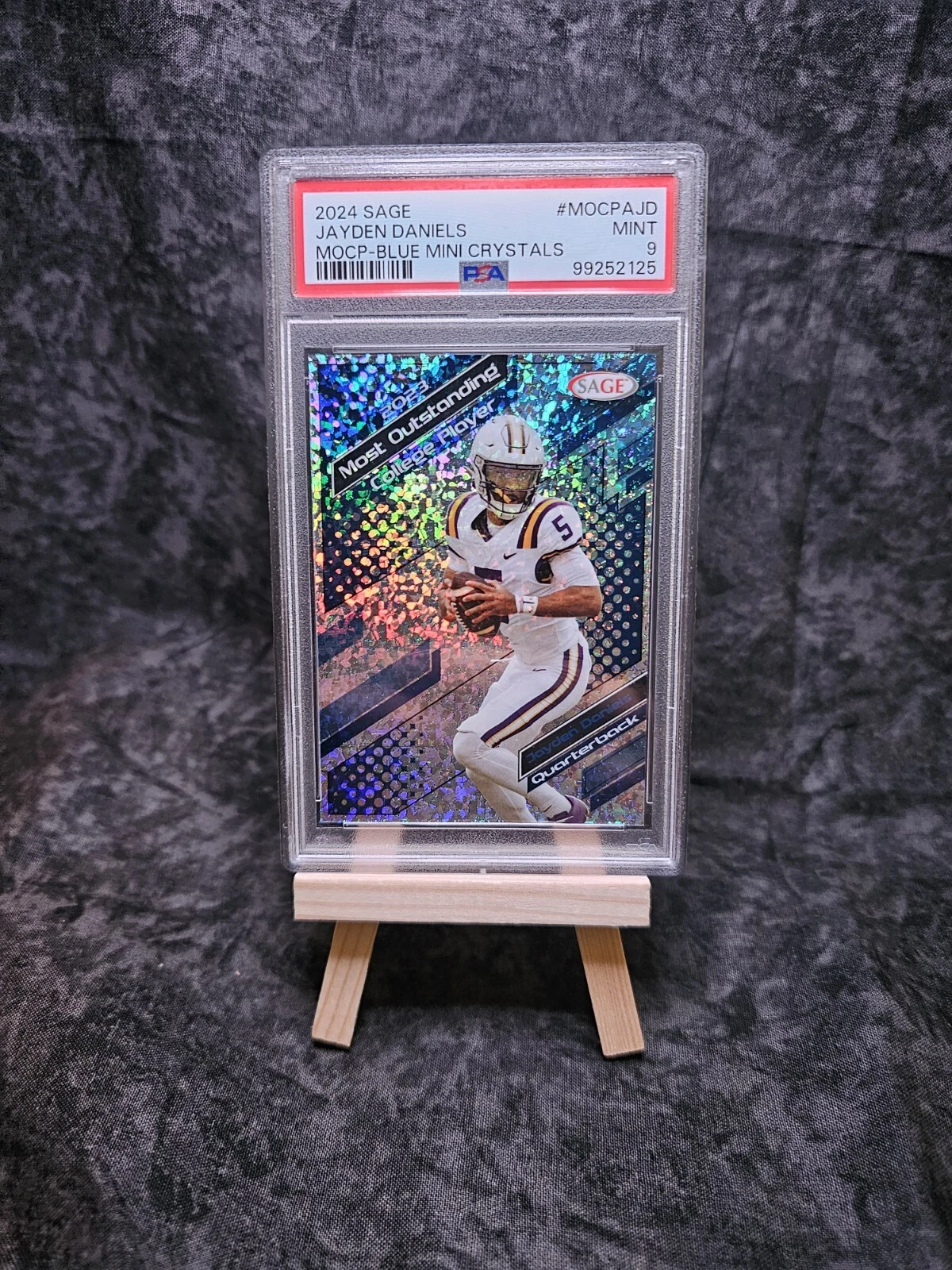 Jayden Daniels Sage Most Outstanding College Player #MOCPAJD Blue Mini Crystals