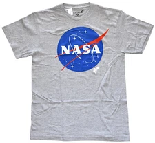 NASA Logo Grey Heather Men's Graphic T-Shirt New Officially Licensed