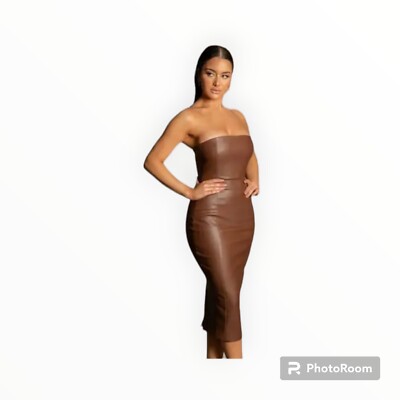 chinese dress ladies Leather Strapless Mini Dress main image 1