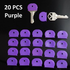 20x Key ID Caps Rubber Identifier Top Cover Topper Ring Hat Shape - Purple Color