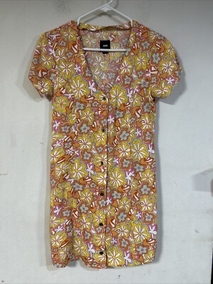 Vans Womens Resort Floral Brunching Buttondown Dress - Sun Baked size Small