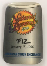 American Stock Exchange AMEX National Beverage Corp. FIZ Jan 15, 1996 Pinback