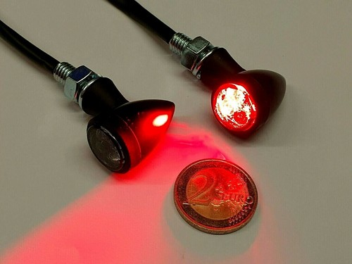 Mini Clignotants LED 3 IN 1 Balle Harley Davidson Boîtier en Aluminium Noir - Bild 4 von 5