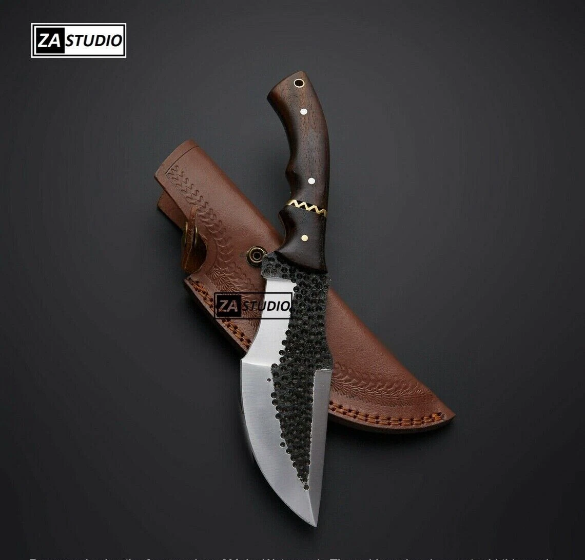 Tracker Knife Custom Handmade Forged Camping Hunting Knife Leather Sheath Rambo