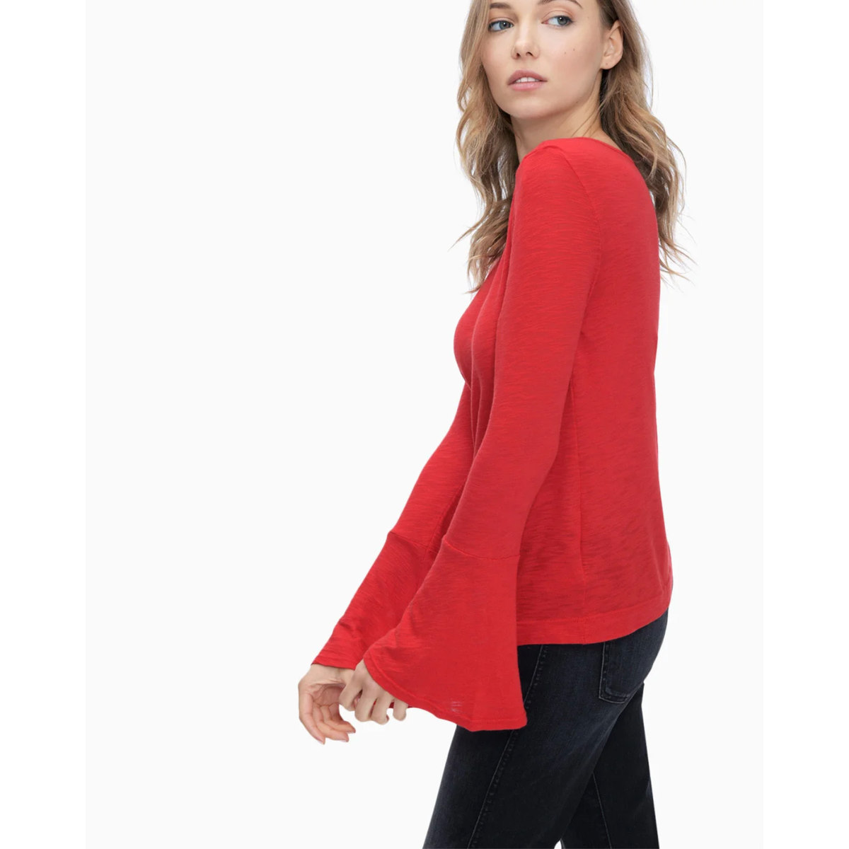 Splendid Cotton Heavy Slub Bell Sleeve Top XS