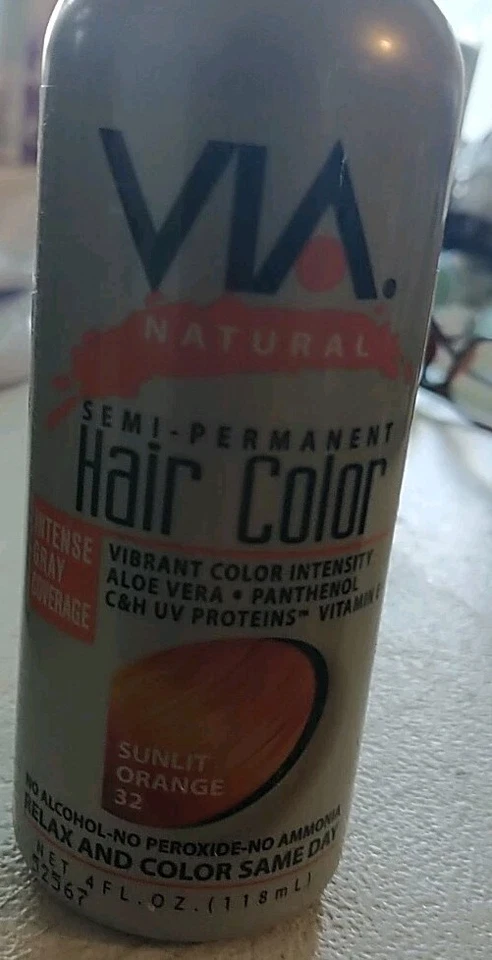 6 x 4 盎司 VIA NATURAL 半永久发色 阳光 橙色 全新 — 第 3/3 张图片