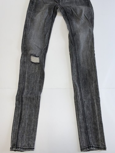 Pantalones de mezclilla SILENCE + NOISE para mujer tiro alto elásticos ajustados negros grises lavados ¡Talla 24! - Imagen 3 de 11