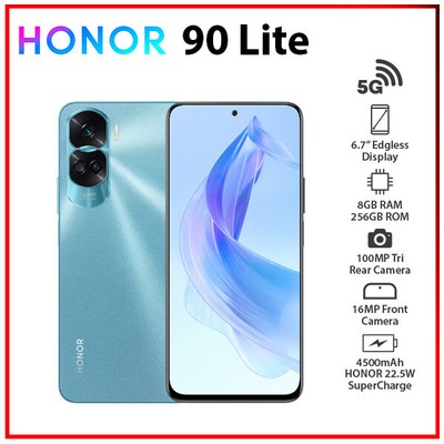 (Unlocked)HONOR 90 Lite 5G 8+256GB CYAN Dual SIM Octa Core Android Cell Phone