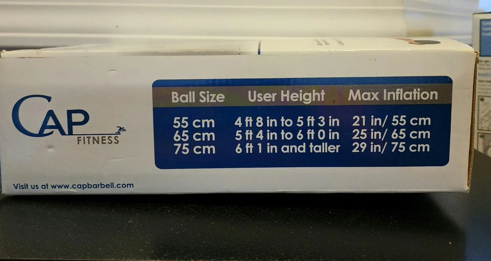 Cap Fitness Exercise Ball Build Core Strength Lower Back & ABS Pump - Image 2 of 3