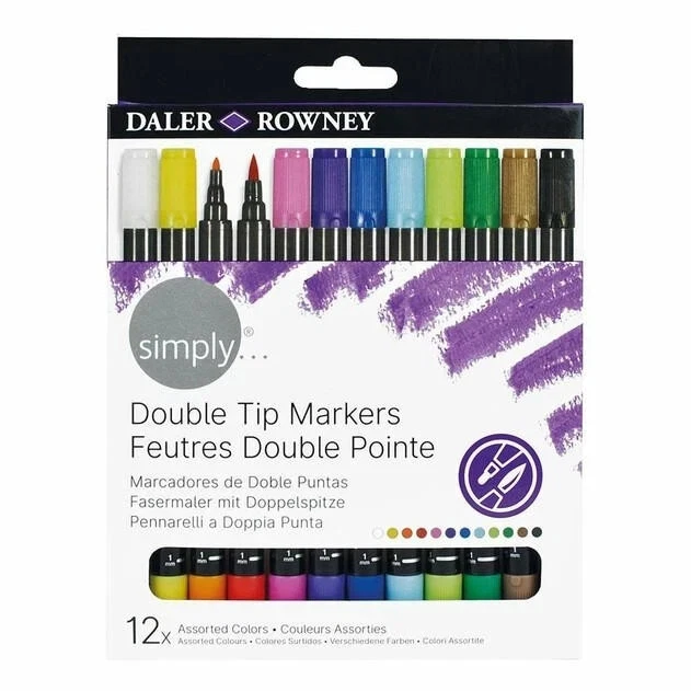 Daler Rowney Simply Dual Tip Marker Set of 12 - Image 2 of 2